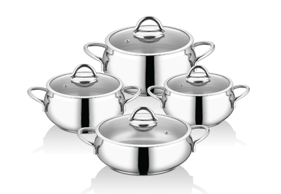 STEEL CASSEROLE WITH GLASSLID